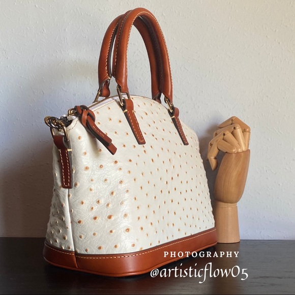 NEW! Dooney & Bourke Ostrich Bone Toni Satchel - Picture 4 of 11